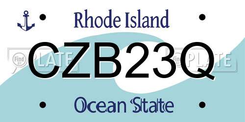 CZB23Q Rhode Island License Plate