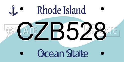 CZB528 Rhode Island License Plate