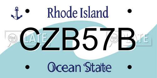 CZB57B Rhode Island License Plate