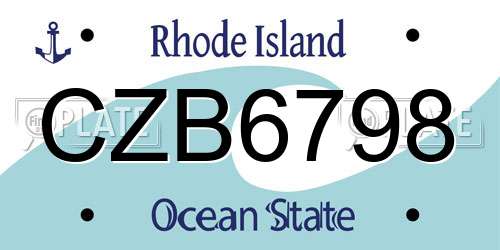 CZB6798 Rhode Island License Plate