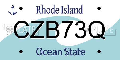 CZB73Q Rhode Island License Plate