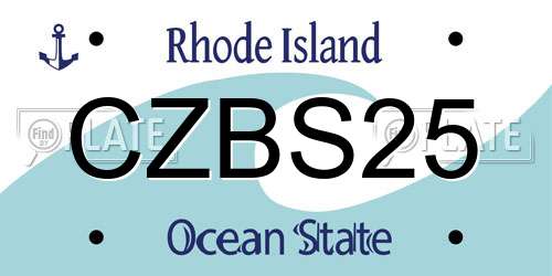 CZBS25 Rhode Island License Plate