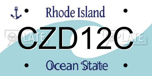 CZD12C Rhode Island License Plate