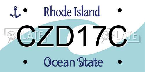 CZD17C Rhode Island License Plate