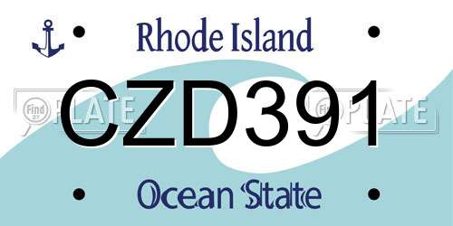 CZD391 Rhode Island License Plate