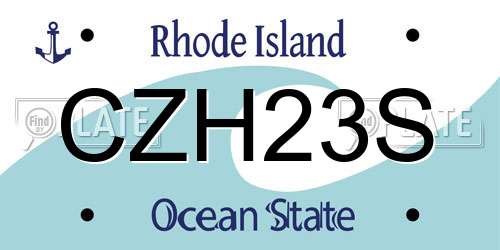 CZH23S Rhode Island License Plate
