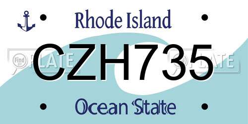 CZH735 Rhode Island License Plate