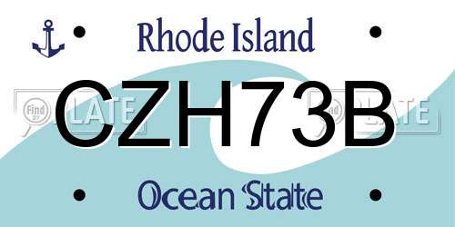 CZH73B Rhode Island License Plate