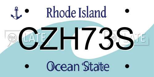 CZH73S Rhode Island License Plate