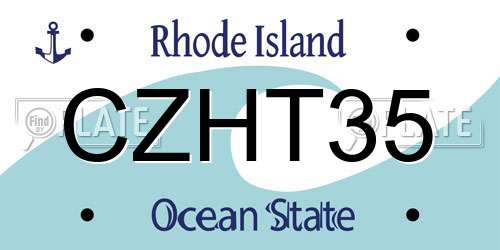 CZHT35 Rhode Island License Plate