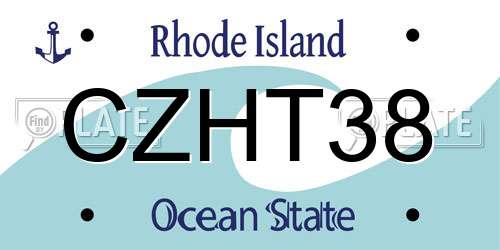 CZHT38 Rhode Island License Plate