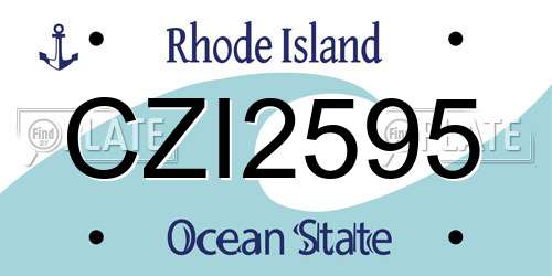 CZI2595 Rhode Island License Plate