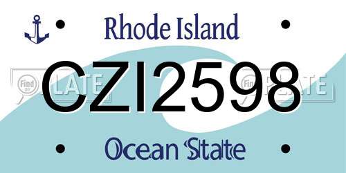 CZI2598 Rhode Island License Plate