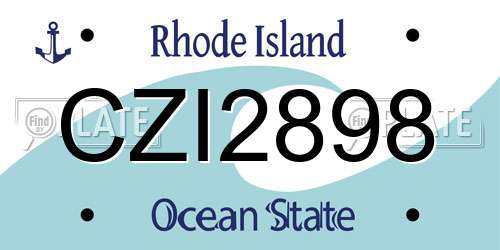 CZI2898 Rhode Island License Plate