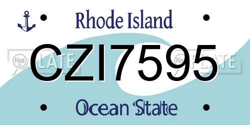 CZI7595 Rhode Island License Plate