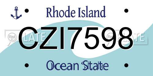 CZI7598 Rhode Island License Plate