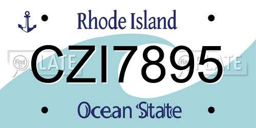 CZI7895 Rhode Island License Plate