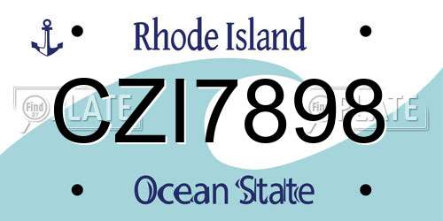 CZI7898 Rhode Island License Plate
