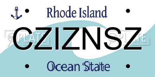 CZIZNSZ Rhode Island License Plate