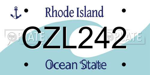 CZL242 Rhode Island License Plate