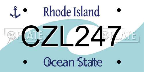 CZL247 Rhode Island License Plate
