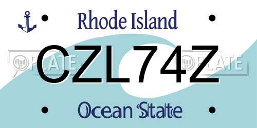 CZL74Z Rhode Island License Plate