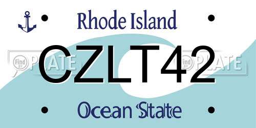 CZLT42 Rhode Island License Plate