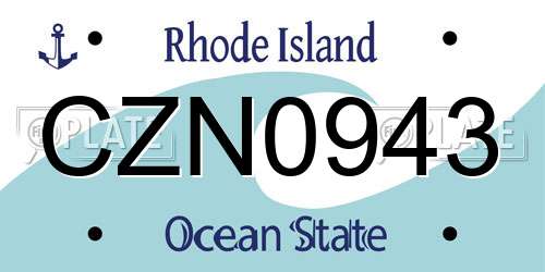 CZN0943 Rhode Island License Plate