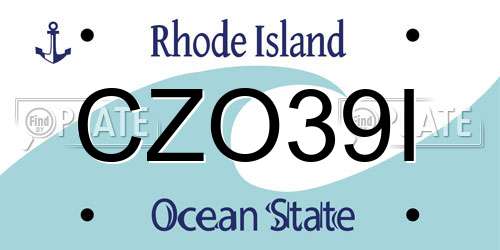 CZO39I Rhode Island License Plate