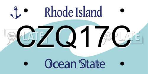 CZQ17C Rhode Island License Plate