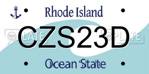 CZS23D Rhode Island License Plate