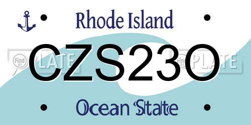 CZS23O Rhode Island License Plate