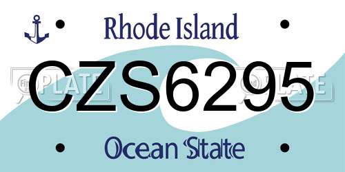 CZS6295 Rhode Island License Plate