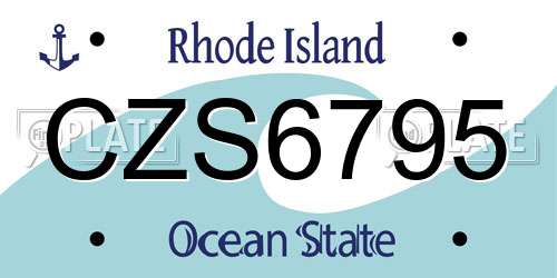 CZS6795 Rhode Island License Plate