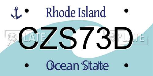 CZS73D Rhode Island License Plate