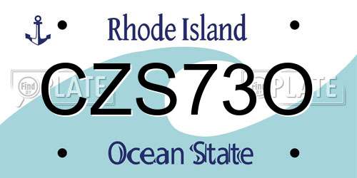 CZS73O Rhode Island License Plate