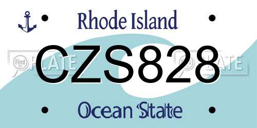 CZS828 Rhode Island License Plate