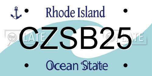 CZSB25 Rhode Island License Plate
