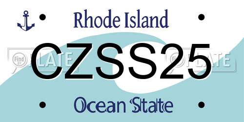 CZSS25 Rhode Island License Plate