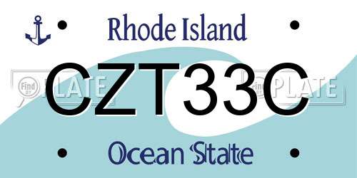 CZT33C Rhode Island License Plate
