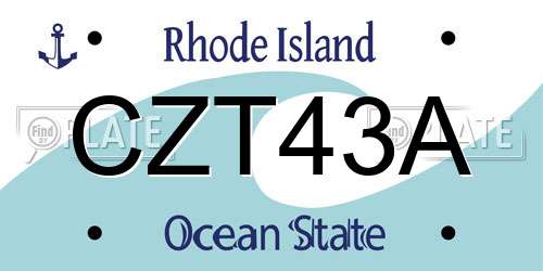 CZT43A Rhode Island License Plate