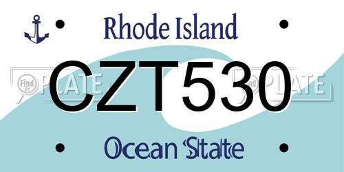 CZT530 Rhode Island License Plate