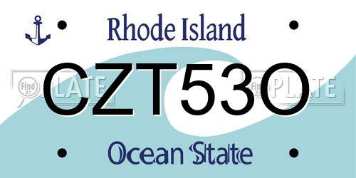 CZT53O Rhode Island License Plate