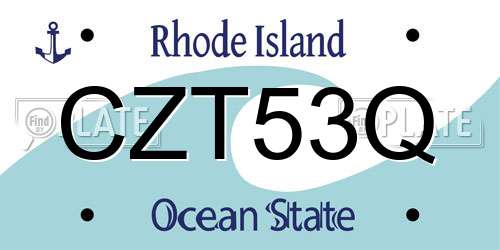 CZT53Q Rhode Island License Plate