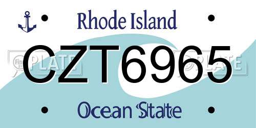 CZT6965 Rhode Island License Plate
