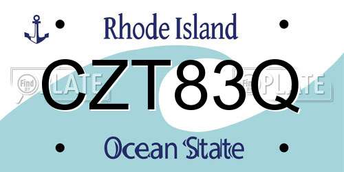 CZT83Q Rhode Island License Plate