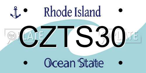 CZTS30 Rhode Island License Plate