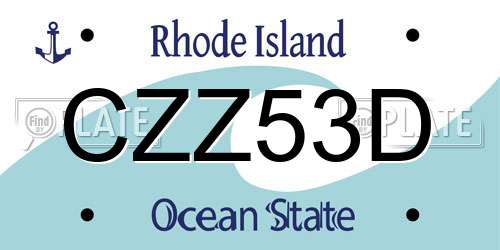 CZZ53D Rhode Island License Plate