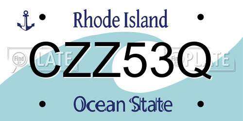 CZZ53Q Rhode Island License Plate