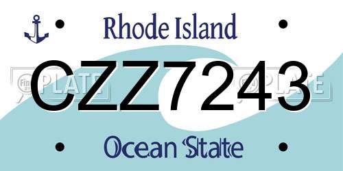 CZZ7243 Rhode Island License Plate